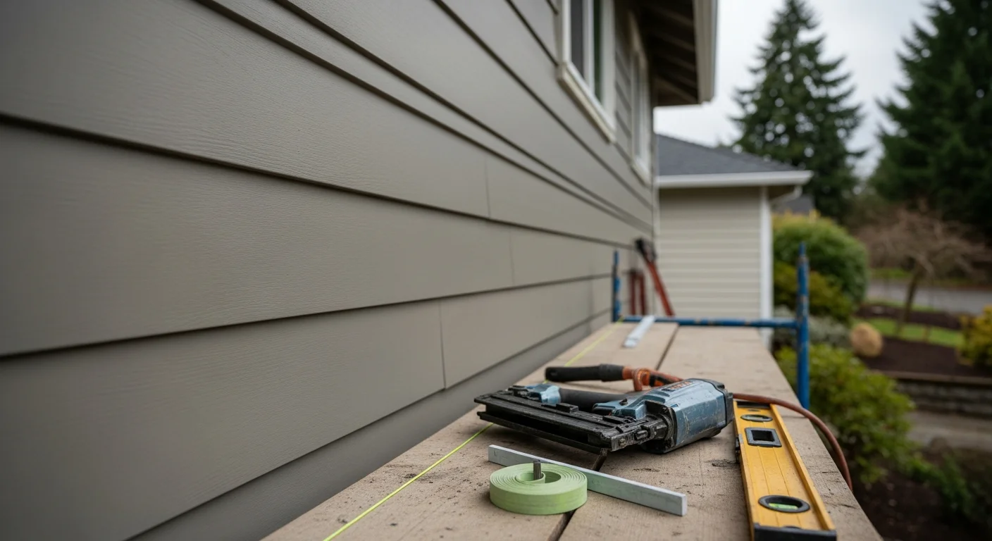New siding installation on residential home exterior