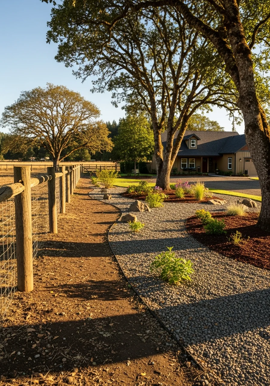 Dallas homeowner and technician standing on property grounds with mixed landscape visible.
